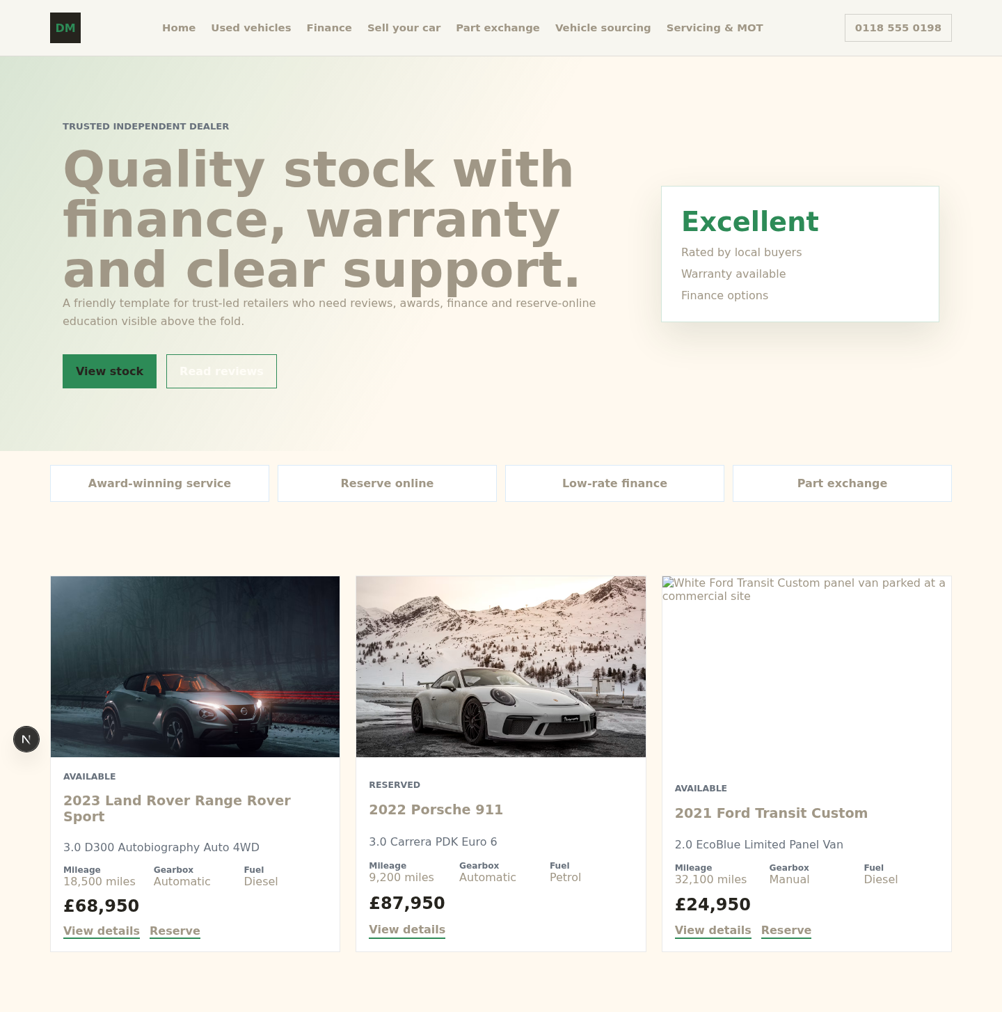 Approachable DealerLoom dealer website preview